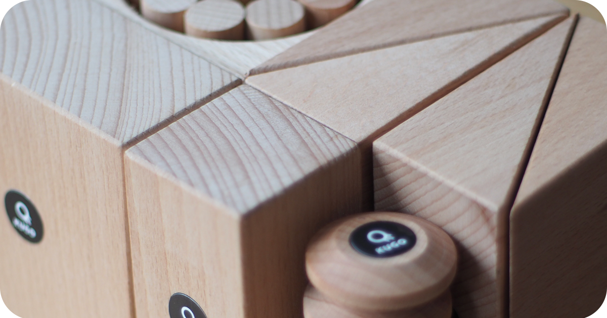 Close up of wooden kugo components